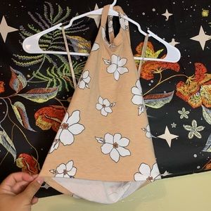 Flower light orange Crop Top-Forever 21- Small